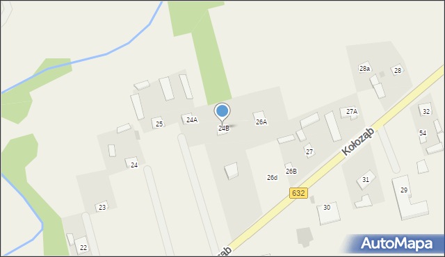Kołoząb, Kołoząb, 24B, mapa Kołoząb