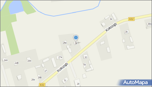 Kołoząb, Kołoząb, 28, mapa Kołoząb