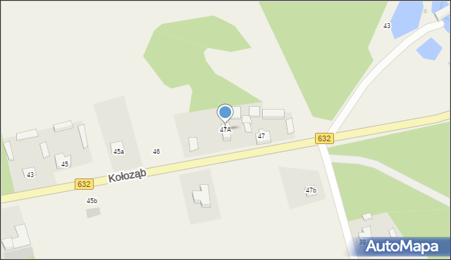 Kołoząb, Kołoząb, 47A, mapa Kołoząb