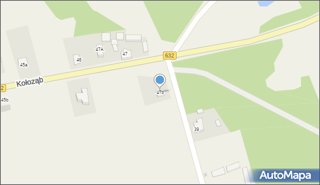 Kołoząb, Kołoząb, 47b, mapa Kołoząb