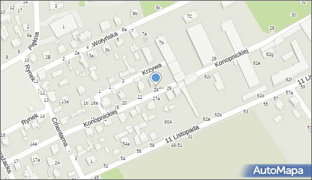 Koluszki, Konopnickiej Marii, 24, mapa Koluszki