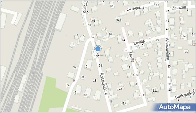 Koluszki, Kościuszki Tadeusza, gen., 55, mapa Koluszki