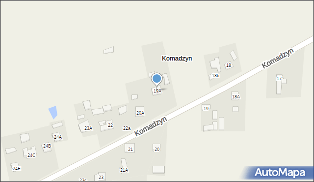 Komadzyn, Komadzyn, 19A, mapa Komadzyn