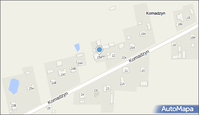 Komadzyn, Komadzyn, 23A, mapa Komadzyn