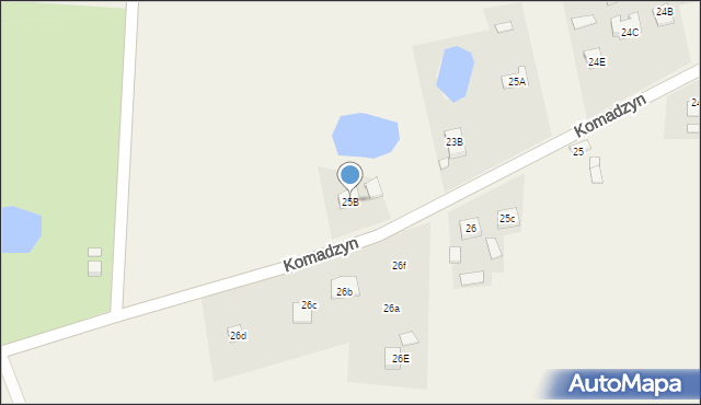 Komadzyn, Komadzyn, 25B, mapa Komadzyn