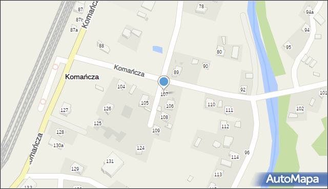 Komańcza, Komańcza, 107, mapa Komańcza