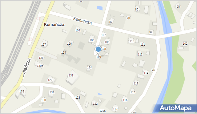 Komańcza, Komańcza, 109, mapa Komańcza