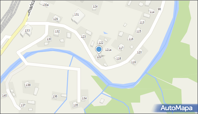 Komańcza, Komańcza, 121, mapa Komańcza