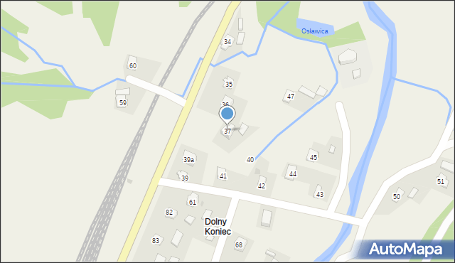 Komańcza, Komańcza, 37, mapa Komańcza