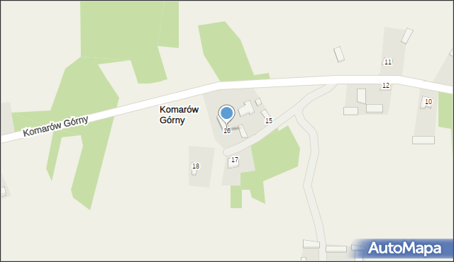 Komarów Górny, Komarów Górny, 16, mapa Komarów Górny