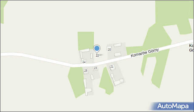 Komarów Górny, Komarów Górny, 22, mapa Komarów Górny