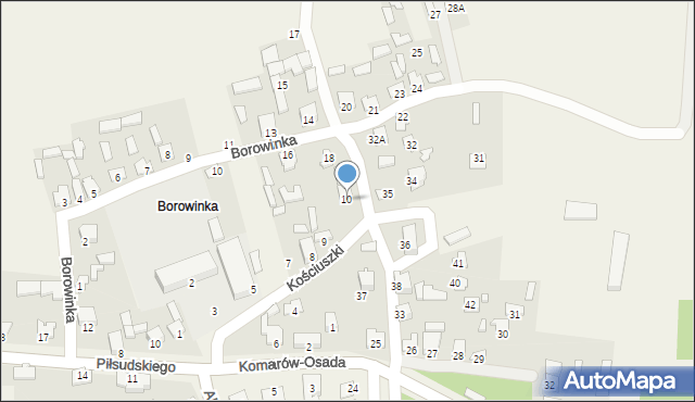 Komarów-Osada, Kościuszki Tadeusza, gen., 10, mapa Komarów-Osada