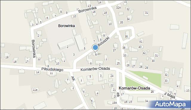 Komarów-Osada, Kościuszki Tadeusza, gen., 4, mapa Komarów-Osada