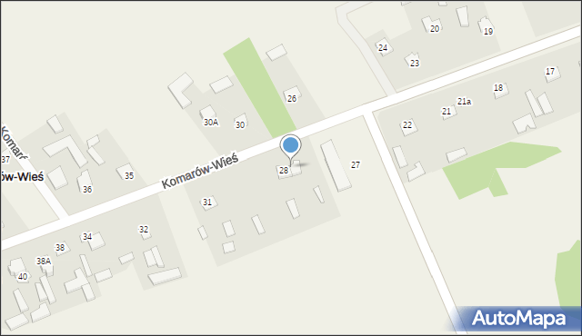 Komarów-Wieś, Komarów-Wieś, 28a, mapa Komarów-Wieś