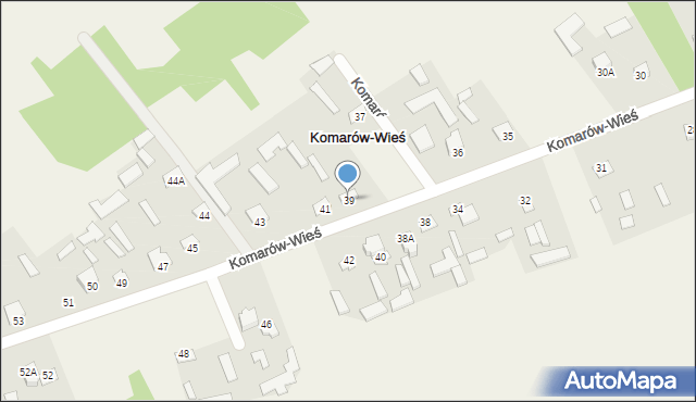 Komarów-Wieś, Komarów-Wieś, 39, mapa Komarów-Wieś