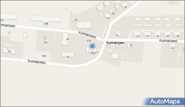 Komarowo, Komarowo, 50a, mapa Komarowo