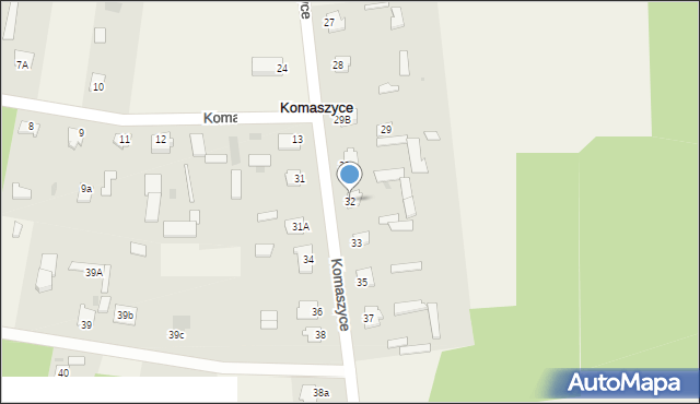 Komaszyce, Komaszyce, 32, mapa Komaszyce