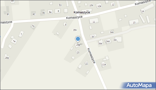 Komaszyce, Komaszyce, 23a, mapa Komaszyce