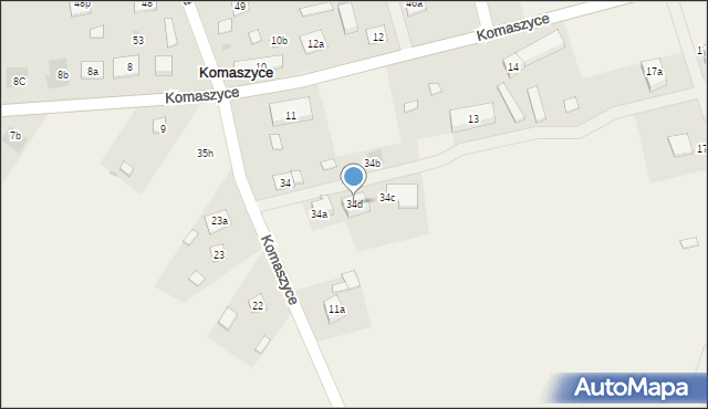 Komaszyce, Komaszyce, 34d, mapa Komaszyce