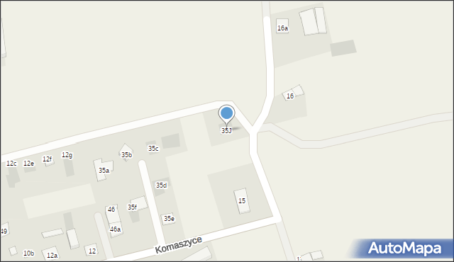 Komaszyce, Komaszyce, 35J, mapa Komaszyce
