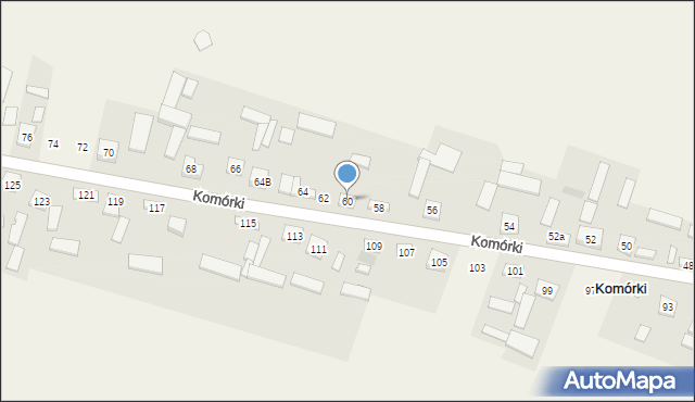 Komórki, Komórki, 60, mapa Komórki