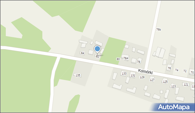 Komórki, Komórki, 82, mapa Komórki