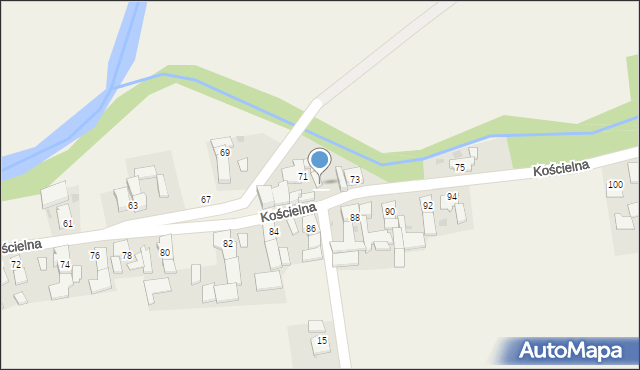 Komorniki, Kościelna, 71a, mapa Komorniki