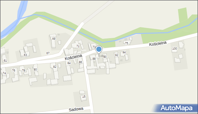 Komorniki, Kościelna, 90a, mapa Komorniki