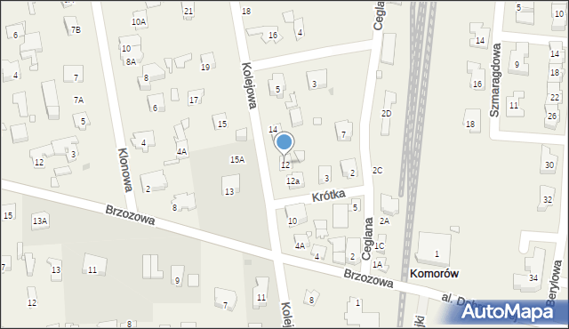 Komorów, Kolejowa, 12, mapa Komorów