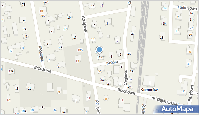 Komorów, Kolejowa, 12a, mapa Komorów