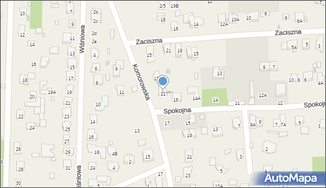 Komorów, Komorowska, 11, mapa Komorów