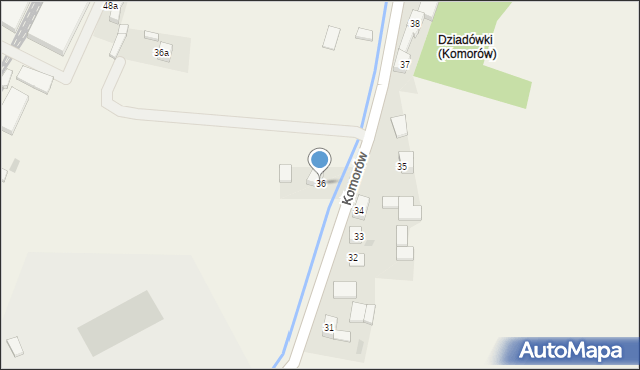 Komorów, Komorów, 36, mapa Komorów