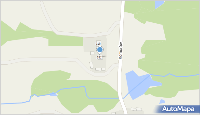 Komorów, Komorów, 281, mapa Komorów
