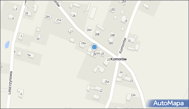 Komorów, Komorów, 26, mapa Komorów