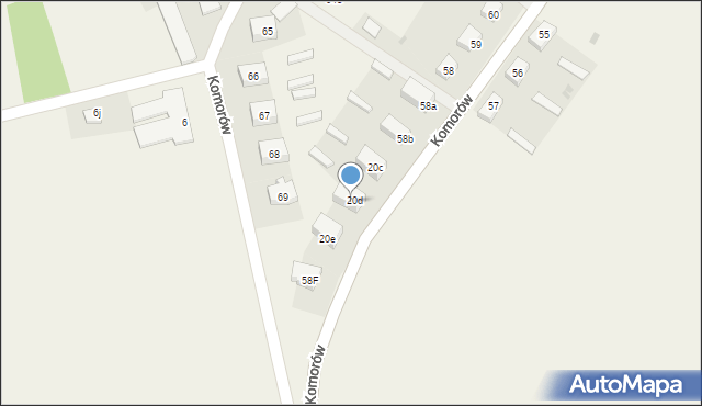 Komorów, Komorów, 58D, mapa Komorów