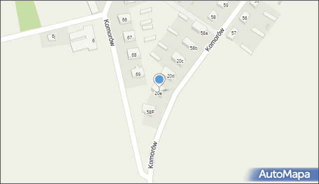 Komorów, Komorów, 58E, mapa Komorów