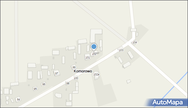 Komorowo, Komorowo, 102, mapa Komorowo