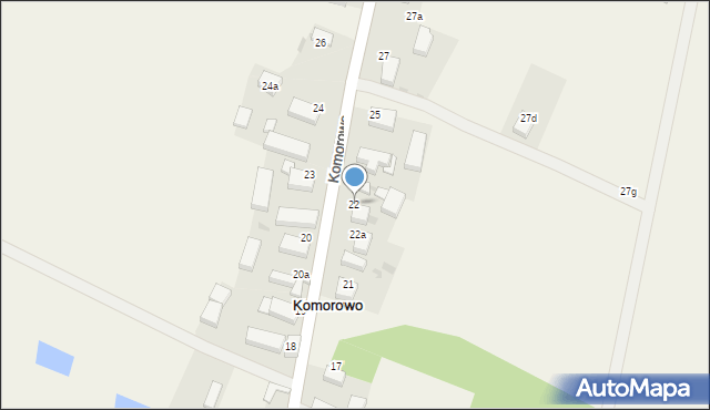 Komorowo, Komorowo, 22, mapa Komorowo