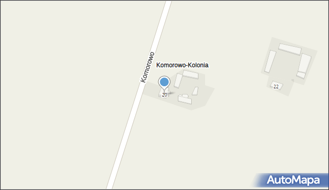 Komorowo, Komorowo-Kolonia, 20, mapa Komorowo