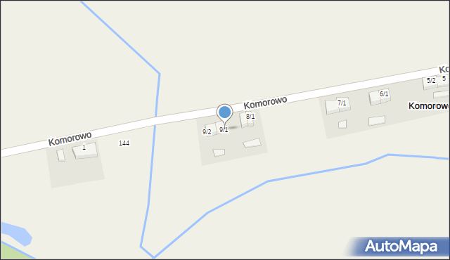 Komorowo, Komorowo, 9/1, mapa Komorowo