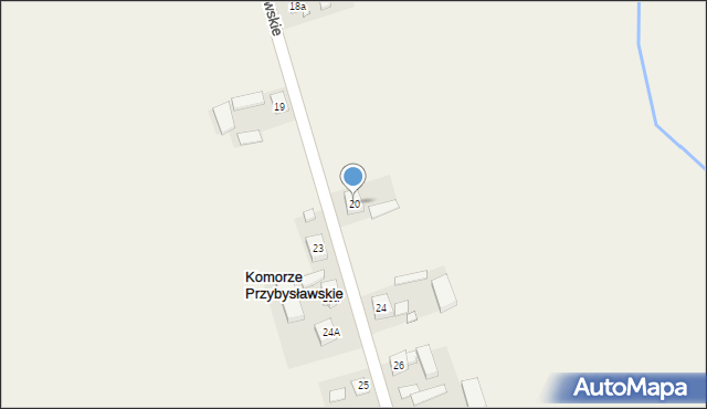 Komorze Przybysławskie, Komorze Przybysławskie, 20, mapa Komorze Przybysławskie