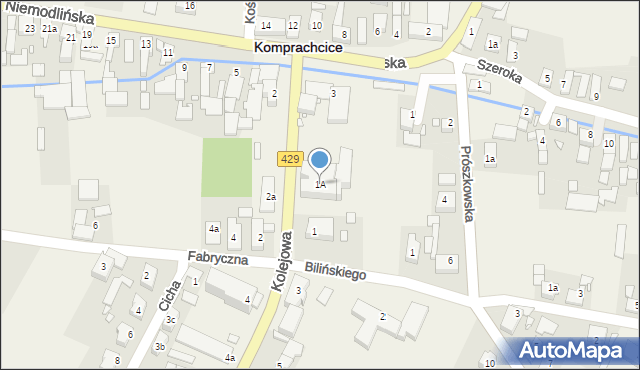 Komprachcice, Kolejowa, 1A, mapa Komprachcice