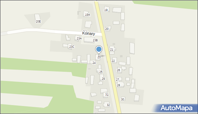 Konary, Konary, 23, mapa Konary