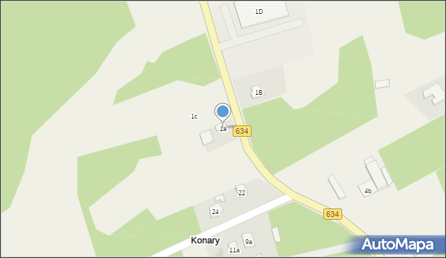 Konary, Konary, 1a, mapa Konary