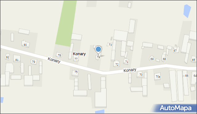 Konary, Konary, 74, mapa Konary