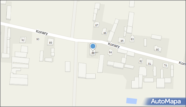 Konary, Konary, 88, mapa Konary