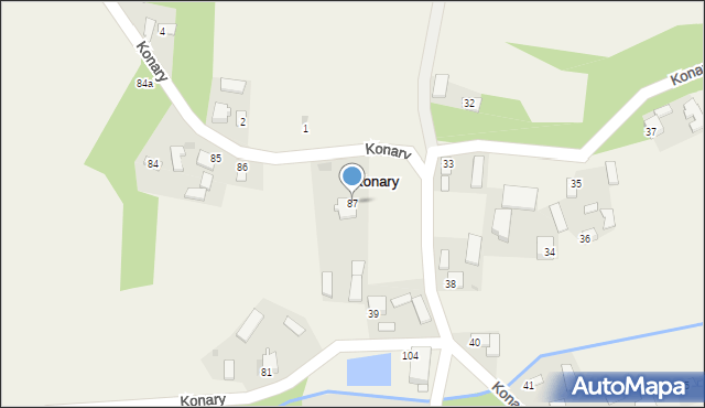 Konary, Konary, 87, mapa Konary