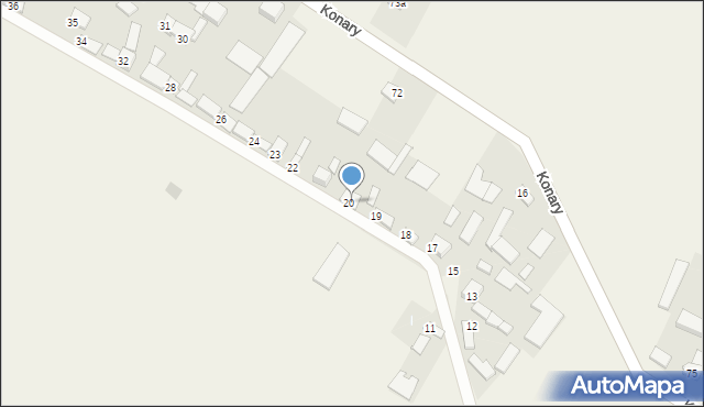 Konary, Konary, 21, mapa Konary