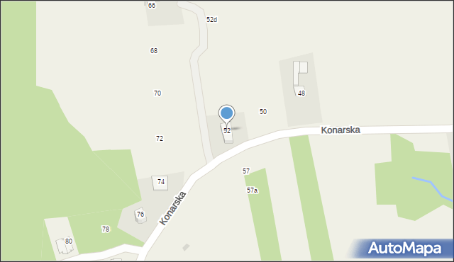 Konary, Konarska, 52, mapa Konary