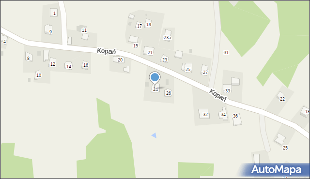 Konary, Kopań, 24, mapa Konary